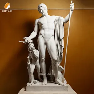 Statue de Milo de Croton en marbre sculpté à la main, sculpture classique, pierre naturelle, taille réelle