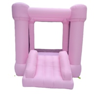 Vente flash - Mini château gonflable rose avec filet de sécurité
