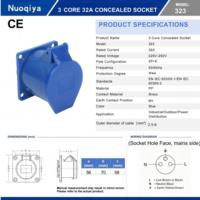 Prise et Fiche Industrielles Haut de Gamme 220-250V 32A IP44 Mâle-Femelle en PP Cuivre Certifiées CE Sûres et Durables