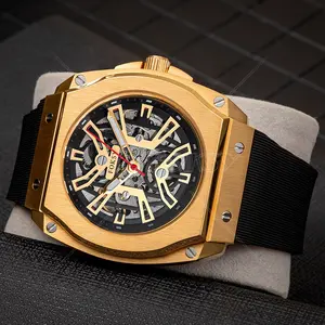 New Classic Sport Silicone Strap Luxury Wrist Skeleton Automatic Men Watch