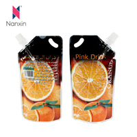 Pochette d'emballage à boire de jus de fruits de conception spéciale avec bec verseur pour mangue/fraise/jus d'orange