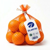 Étiquette de sac en filet en PP imperméable et résistante aux déchirures avec logo personnalisé, appliquée à la machine, pour agrumes (citron, lime, orange)