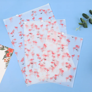 Durable Horizontal-sealed Frosted Transparent Zipper Pouches Mailer <b>Bags</b> for Shoes <b>Clothing</b> <b>Packaging</b> Silk Screen Printed - Product Image 2