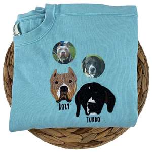 Felpa ricamata per animali domestici di colore personalizzato personalizzato personalizzato con il viso di animali domestici e il nome di felpa invernale o camicia - Product Image 2