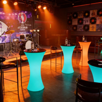 Table de bar LED lumineuse - Design moderne, durable et écologique, résistante à l'eau, portable pour la maison, le restaurant, l'extérieur