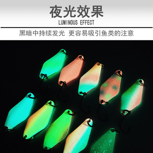 Leurre Spinner à Paillettes Tentation 2.5g 3.5g 5g Luminescence Nocturne Lumière Bleue UV Pêche en Eau Douce Truite Ruisseau Micro-leurre - Product Image 3