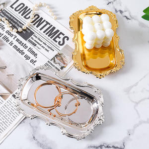 Plateau de service en relief vintage-Plateau à dessert et à collation | Organisateur de rangement de bijoux | Décor de table à manger - Product Image 6