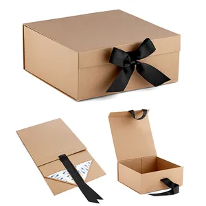 OEM Privatlogo schwarze faltbare verpackung für Karton-Papierbecher HAMPER Geschenkbox