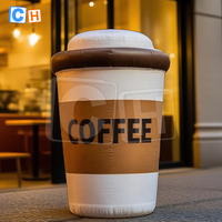 Décoration gonflable de café géant personnalisée Décoration gonflable de tasse de café pour des événements