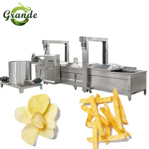 GARIS kentang goreng setengah 150-2000KG garis produksi kecil mesin kentang goreng beku mesin kentang goreng pemotong kentang Spiral