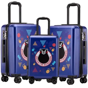 Factory wholesale can be customized 100%ABS+PC UV printing Luggage 360-degree universal wheel portable trolley suitcase 3 sets