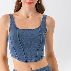 Chaleco Deportivo de Yoga de Mezclilla de Nuevo Estilo para Mujer, Top Deportivo con Espalda en Forma de U, Elástico, Ajustado, de Secado Rápido - Product Image 3