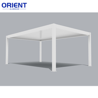 Auvent à persiennes motorisé extérieur en aluminium Montage facile Patio Terrasse Terrasse Cour Jardin Pergolas Cadre en alliage Arche en verre