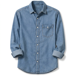 เสื้อเชิ้ตผู้ชายแขนยาว ปกพับได้ ลำลอง - Product Image 1
