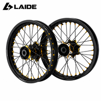 Jantes Motard Robustes de 17 Pouces pour Surron Ultra Bee 17x2.5 17x3.5 36 Rayons en Aluminium 7050T avec Moyeu CNC Noir et Or (Sans Pneus)