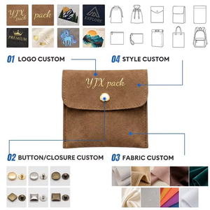 Bolsa de Joyería de Gamuza con Botón y Logotipo Personalizado, Bolsa Pequeña de Microfibra con Cierre de Solapa, Mini Bolsa para Joyas, Almacenamiento de Viaje, Regalo para YJX - Product Image 3