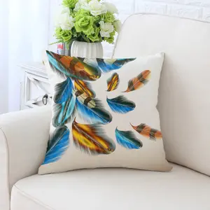 Amity Cheap Custom Sofa Plume Pillow Case Boho Feather Printing Throw Pillow Covers Cushion Cover Decorative Home