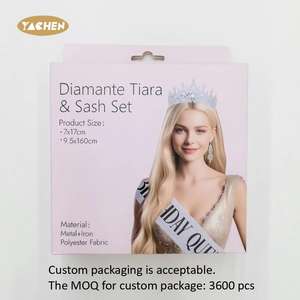 وشاح فضي لأعياد ميلاد ياشين للفتيات تاج وحجر الراين طقم تاج حفلات مفضلات تاج للفتيات تاج فضي - Product Image 3