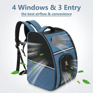 Ba Lô Mang Cho Thú Cưng Nhỏ Dog Dog Cat <span class=keywords><strong>Bird</strong></span> Bunny, 600D Solid Polyester, Max 15lb, Với Đầy Đủ Phụ Kiện, Màu Xanh - Product Image 2