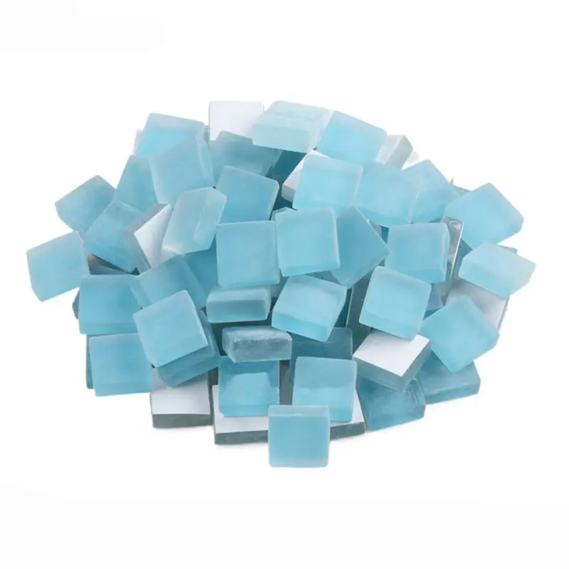 1000G Crystal Glass Square Frosted Mosaic Tiles for Crafts, Colorful Stained Glass Pieces for Mosaic Projects, 1x1 cm