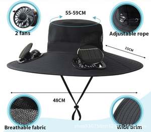 Sombrero de Pescador con Ventilador Solar Recargable, Gorra con Ventilador de Aire Acondicionado - Product Image 6