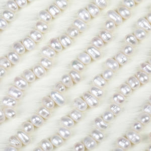 Collar de Cuentas de Arroz de Agua Dulce Naturales Blancas al por Mayor, Cuentas Sueltas Semiterminadas de Estilo Barroco con 37 Orificios, Cadena de Clavícula de ABS para Joyería DIY - Product Image 3