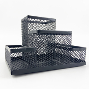 Table Top <strong>Lovely</strong> Sleeve Big Flat Vertical Elegant Attachable Desk Organizer Metal Mesh Pen <strong>Holder</strong> - Product Image 2