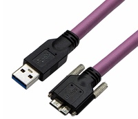 Kamera Digital Tautan industri USB mikro dudukan sekrup USB 3.0 ke micro-b kabel data fleksibel tinggi untuk kamera industri