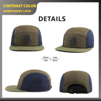 Casquettes de camping à 5 panneaux à bord plat, couleur contrastée, avec logo brodé personnalisé, haute qualité, pour le sport de plein air et la course sur sentier – Vente en gros