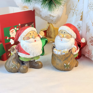 Figuras Decorativas de Resina de Santa Claus con Bolsas de Regalo - Decoración Navideña Multifuncional para el Hogar y la Sala de Estar - Product Image 1