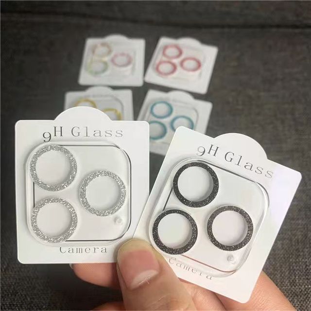 New 3D Flash Drill Camera Glass for Phone 15 13 Pro Max 12 Mini 11 Camera Lens Screen Protector Bling Diamond