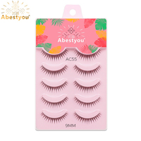 Abestyou Vente en gros Marque privée Faux cils russes 3D en bande, faits à la main, en vison synthétique, bouclés, naturels et doux, 25-30 utilisations