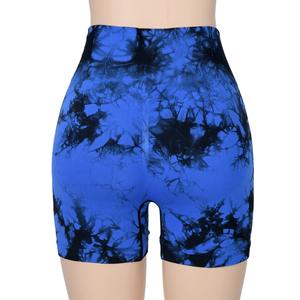 Shorts de sport pour femmes à taille haute, imprimés tie-dye, respirants, à séchage rapide, sans couture, pour le yoga et l'entraînement - Product Image 5