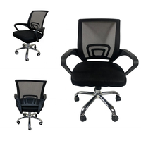 Chaise de bureau ergonomique au design moderne avec appui-tête réglable, pivotante, réglable en hauteur, en tissu maillé, confortable, pour enseignants, en acier et métal