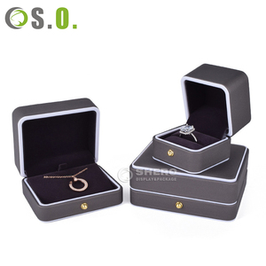 Boîte d'emballage de bijoux en cuir PU de luxe avec bouton pression doré, plusieurs tailles pour bagues, colliers, bijoux haut de gamme - Product Image 4