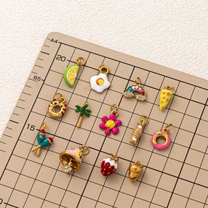 Delizia estiva dorata | |   Ciondoli in acciaio inossidabile placcato oro PVD 18k per la creazione di gioielli fai da te | |   Ciondoli a tema spiaggia e dolci - Product Image 5