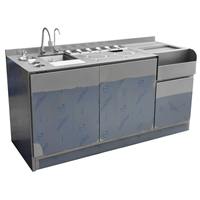 Meja Kerja Bar Kopi dan Minuman Lanxin Commercial Electric Stainless Steel, Meja Buffet Bartender, Meja Kerja Kustom untuk Kopi, Air, dan Minuman Bubble Tea