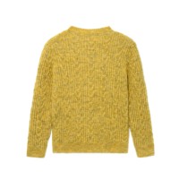 AiNear Vente en gros Design de logo personnalisé Oem & Odm Pull-over tricoté en mohair à manches longues et à col rond jaune torsadé pour hommes