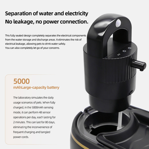 Cat Cordless <b>Automatic</b> Pet <b>Water</b> Fountain Ceramic Pet <b>Water</b> <b>Dispenser</b> Non-Electric Cat Drinking Feeder with Sensor - Product Image 4