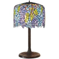 Lampe de salon Villa Wisteria, élégance luxueuse bleue méditerranéenne, verre teinté, ambiance créative, lampes de table antiques