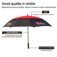 Parapluie de golf à double auvent avec logo personnalisé, ouverture automatique, manche droit, pour événements publicitaires, hôtels, cadeaux d'entreprise