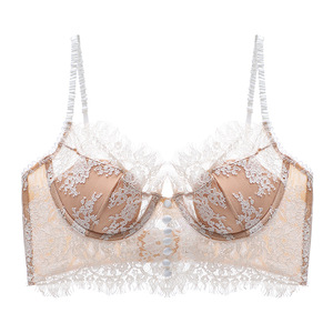French Lace Push-Up Bra With U-Shaped Thin Pads and Floral Embroidery Backless Wireless Design for a Lifted and Shaped Bust - Product Image 5