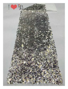 Toptan fiyat fransız işlemeli düzensiz boyutu sequins dantel mavi kumaş tül <span class=keywords><strong>net</strong></span> dantel için düğün elbisesi kadın kıyafetleri - Product Image 3