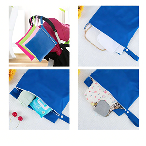 Bolsa Impermeable para Toallas Sanitarias de Color Sólido con Cierre y Asa, Bolsa de Almacenamiento Reutilizable a Prueba de Fugas para Pañales de Tela - Product Image 5