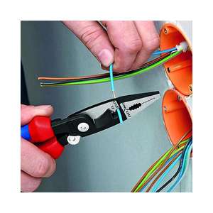 KNIPEX - 13 82 200 SB Pince pour Installation Electrique noire atramentisée, tête polie, poignées avec gaines multi-composants - Product Image 4