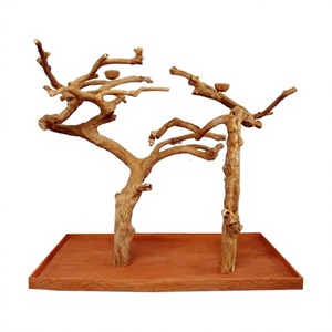 Perchoir pour oiseaux en bois de café naturel, branches de bois flotté pour oiseaux, fabriqué au Vietnam, durable, écologique, ornement pour animaux de compagnie · - Product Image 1