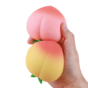 Jouet à pincer en mousse TPR en forme de pêches simulées, super mignon, à rebond lent, pour garçons et filles, cadeau éducatif amusant et kawaii, pour tous les âges - Product Image 3