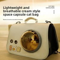 Sac de transport pour animaux de compagnie en PU, grand, luxueux, imperméable, coupe-vent, respirant, avec fermeture éclair, portable, capsule spatiale, pliable, léger