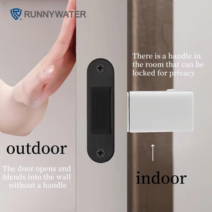 מנעול דלת בלתי נראה מסגסוגת אבץ מינימליסטי - מנעול נסתר ללא ידית לדלתות פנים/חוץ (חדר שינה, חדר רחצה וכו') - Product Image 2