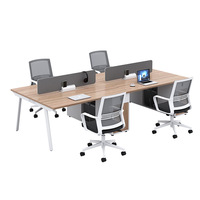 Ensemble de chaises de bureau modernes et simples pour le personnel de bureau, avec écran de confidentialité pour ordinateur en PVC élégant, ignifuge et sans peinture
